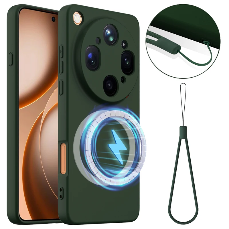 

For OPPO Find X9 Ultra Case Magnetic Soft Liquid Silicone Strap Protective Cover with Microfiber Lining for OPPO Find X 9Ultra