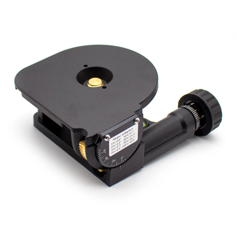 Adjustable Tilt Platform for Laser Level / Rotary Laser / Tripod – 0-90° Precision Inclinometer, Metal Construction, 5/8