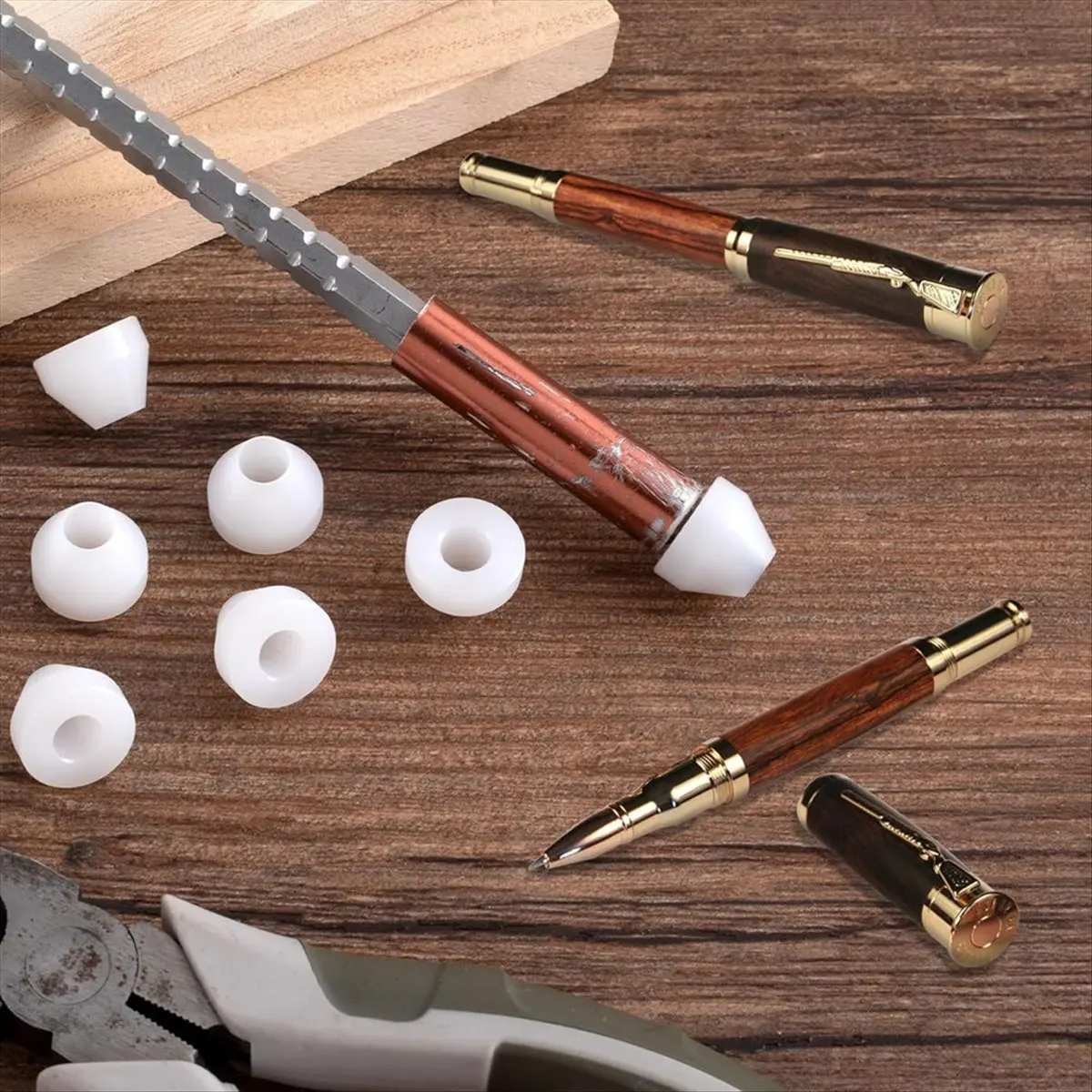 * Bujes de bolígrafo LBER de 10 piezas, bujes de bolígrafo aislantes de plástico, casquillo antiadherente de 0,23 pulgadas/6 mm para torneado de pluma de acabado CA-blanco