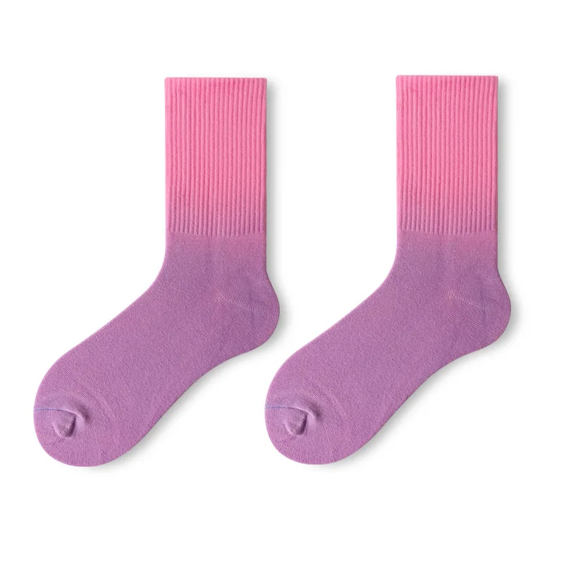 Gradient Tube Socks Basketball Sports Socks Skateboard Couples Hip-hop Socks For Men And Women