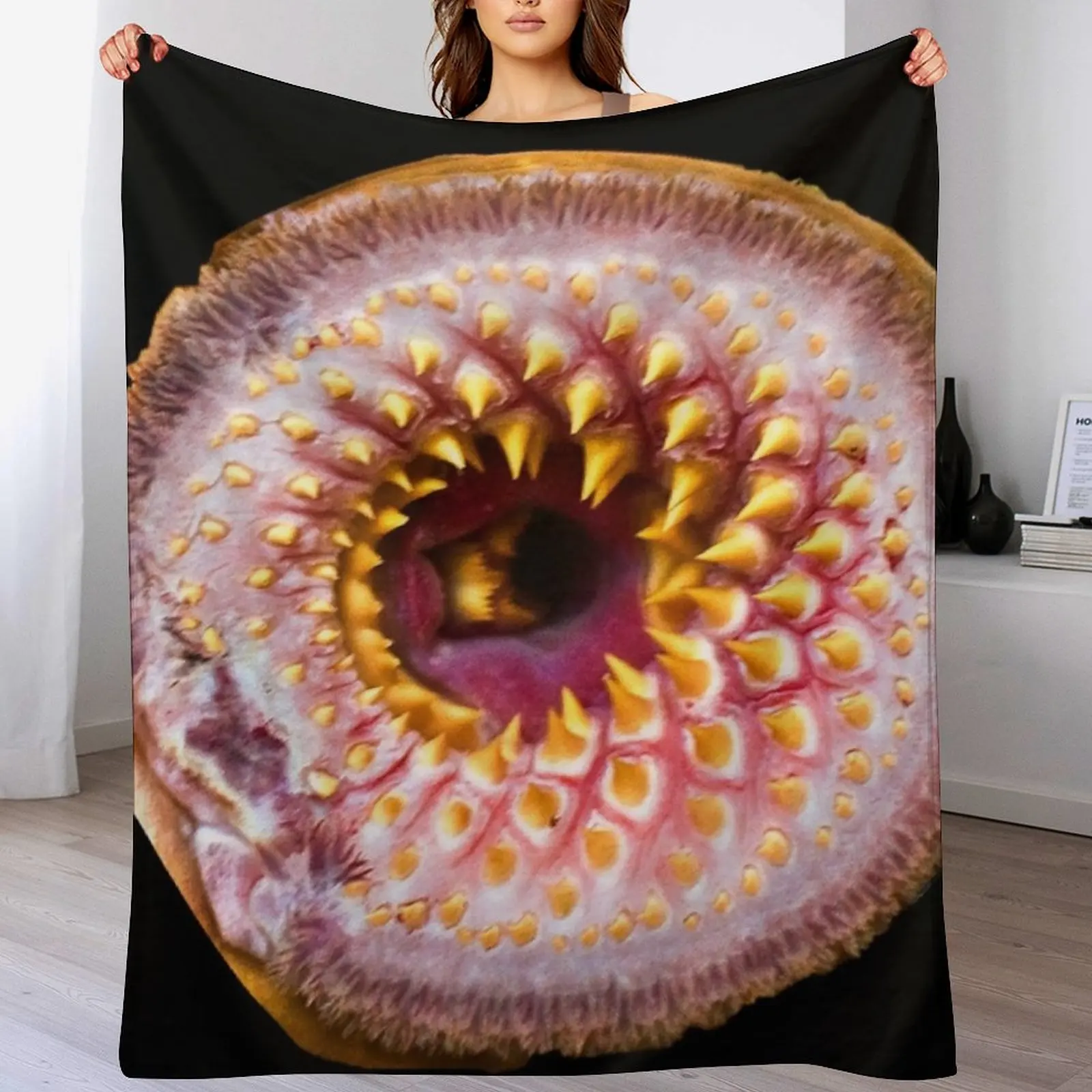 Lamprey eel mask Throw Blanket Cozy Throw Blanket Birthday Gift for Him Her