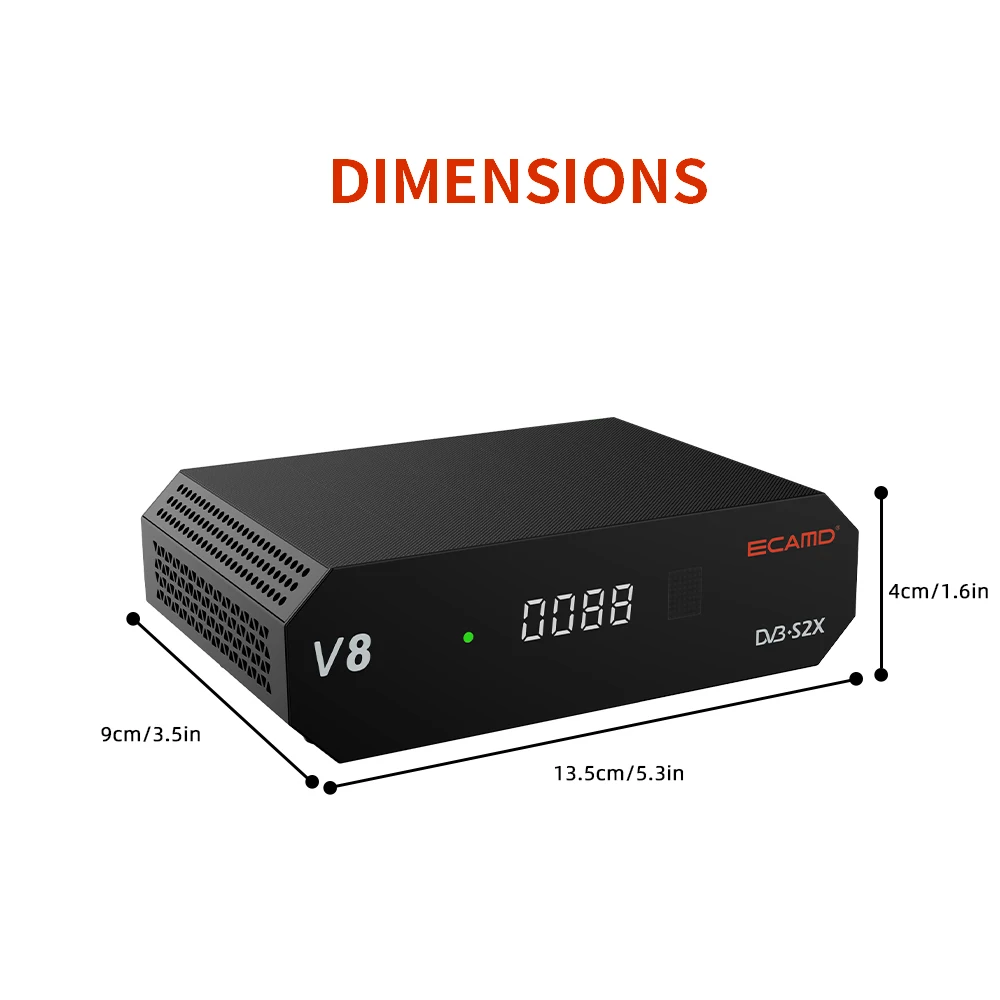 ECAMD V8 DVB-S/S2/S2X+AV HD Satellite Receiver Built-in 2.4G WIFI，v8 nova upgraded version adds support for Ecam TV BOX