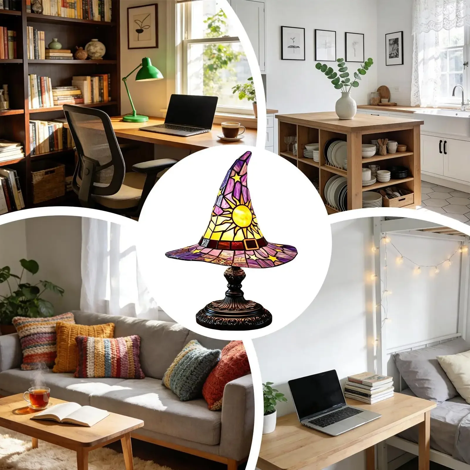 Halloween Lamp Spooky Sun Star Night Lights Decorative Spooky Lamp Witch Lights For Bedroom Living Room Indoor Office Table Desk