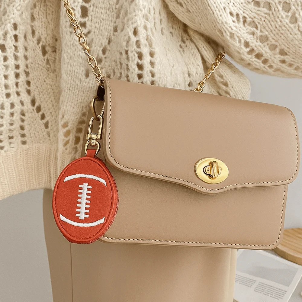 مضحك بو الجلود عملة صغيرة حقيبة الإبداعية كرة القدم الرياضة الكرة قلادة كرة السلة الرجبي سماعة حقيبة التخزين حقيبة التبعي #1