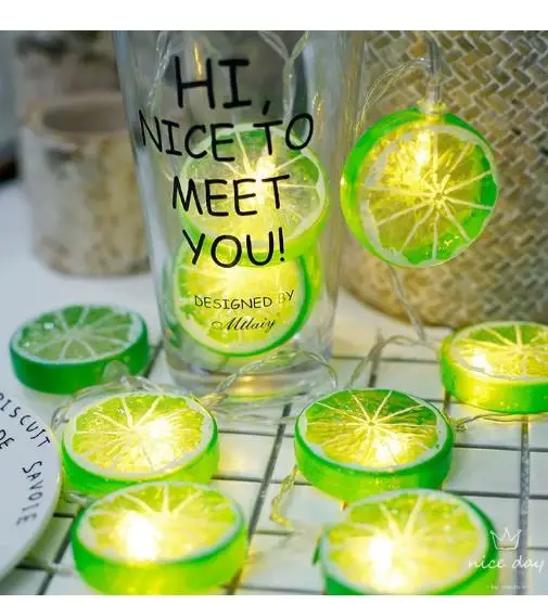 Parties Anniversaries Led String Lights Indoor Delicate String Usb Rechargeable Led Lime Slice String Lights For Bedroom Decor