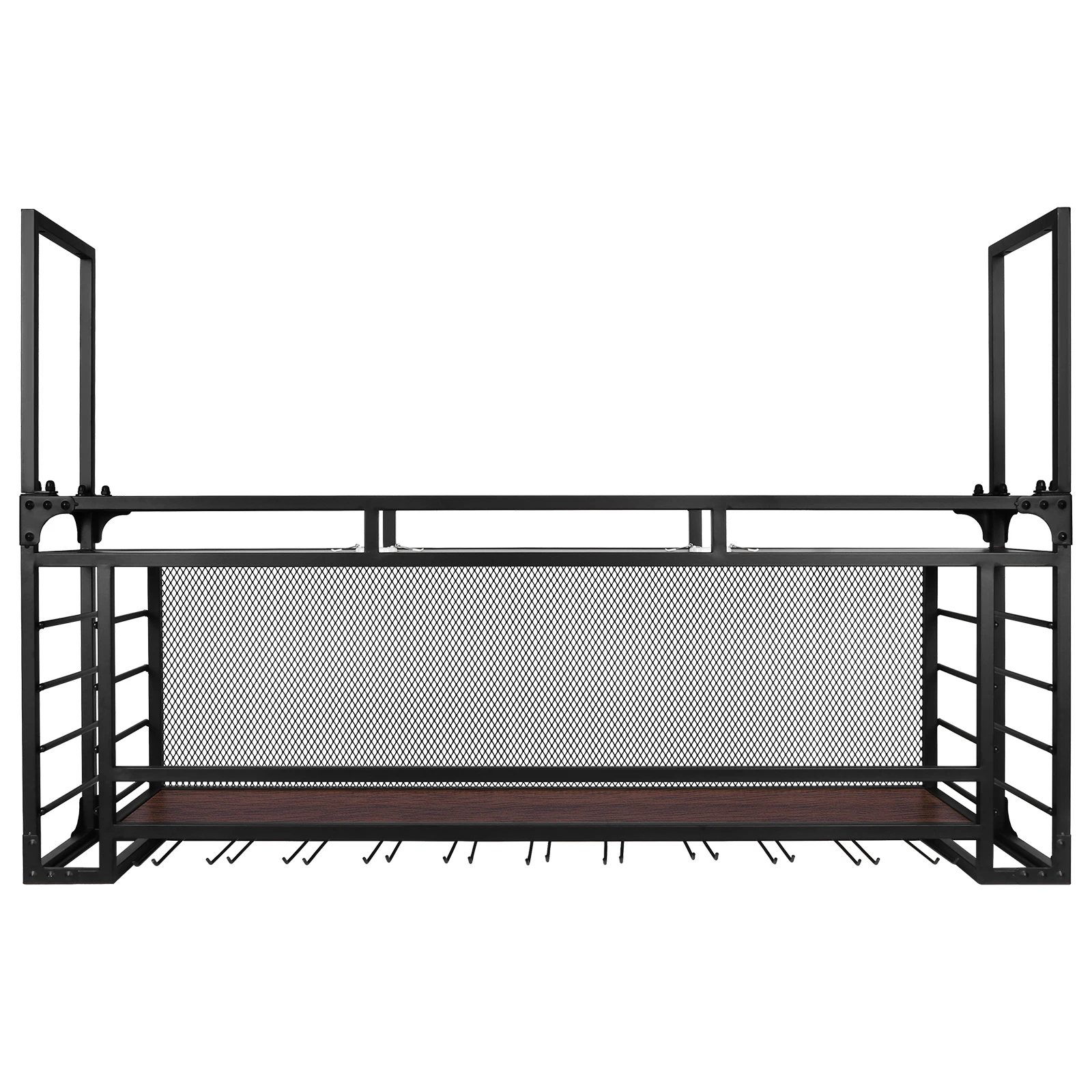 

2-Tier Wall Mounted Metal Wine Rack Bar Shelves 59.06x21.65x11.81inch Large Capacity for Home Kitchen Dining Room Coffee Shop