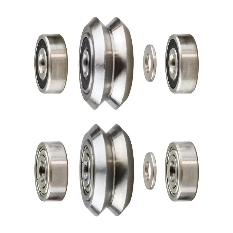 Metal Dual V Wheel Stainless Steel Wheel Assy with 625RS 625ZZ Bearing for V-Slot Linear Rail Aluminum Profile 3D Printer Parts
