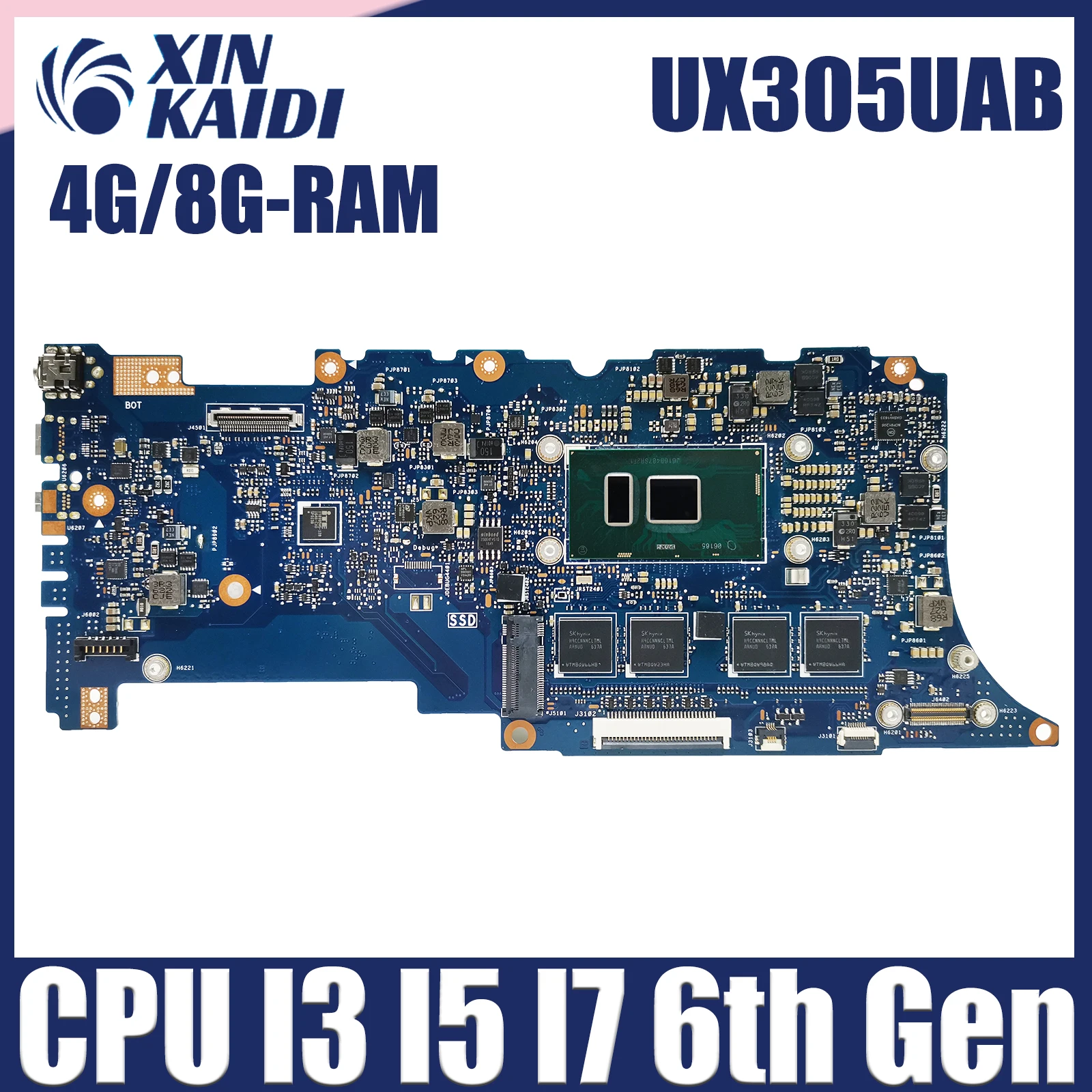 

UX305UAB Mainboard For ASUS U306UA UX306U UX306 Laptop Motherboard With i3-6100U i5-6200U i7-6500U CPU 4G/8G-RAM