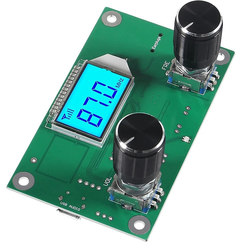 2 Pieces Digital FM Receiver Module, Radio Receiver Module Digital Stereo Board LCD Display DSP PLL 76.0Mhz-108.0Mhz Durable