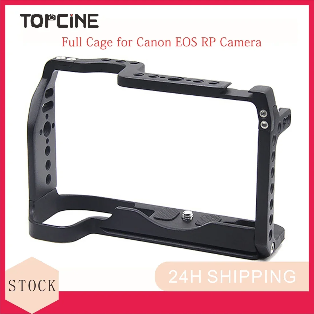 Topcine EOS RP Cage for Canon   Camera with 3/8“ Arri Locating and Cold Shoe Mount Extension  Microphone/ Light