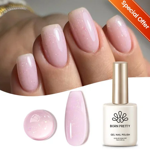 BORN PRETTY 15ML Esmalte de uñas en gel con purpurina reflectante Plata Oro Rosa Semi permanente Soak Off UV LED Barniz Diseño Salón
