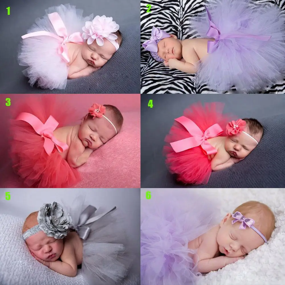 1Set  Newborn Clothes Matching Hairband Newborns Costume  Headband Infant Tutu Skirt