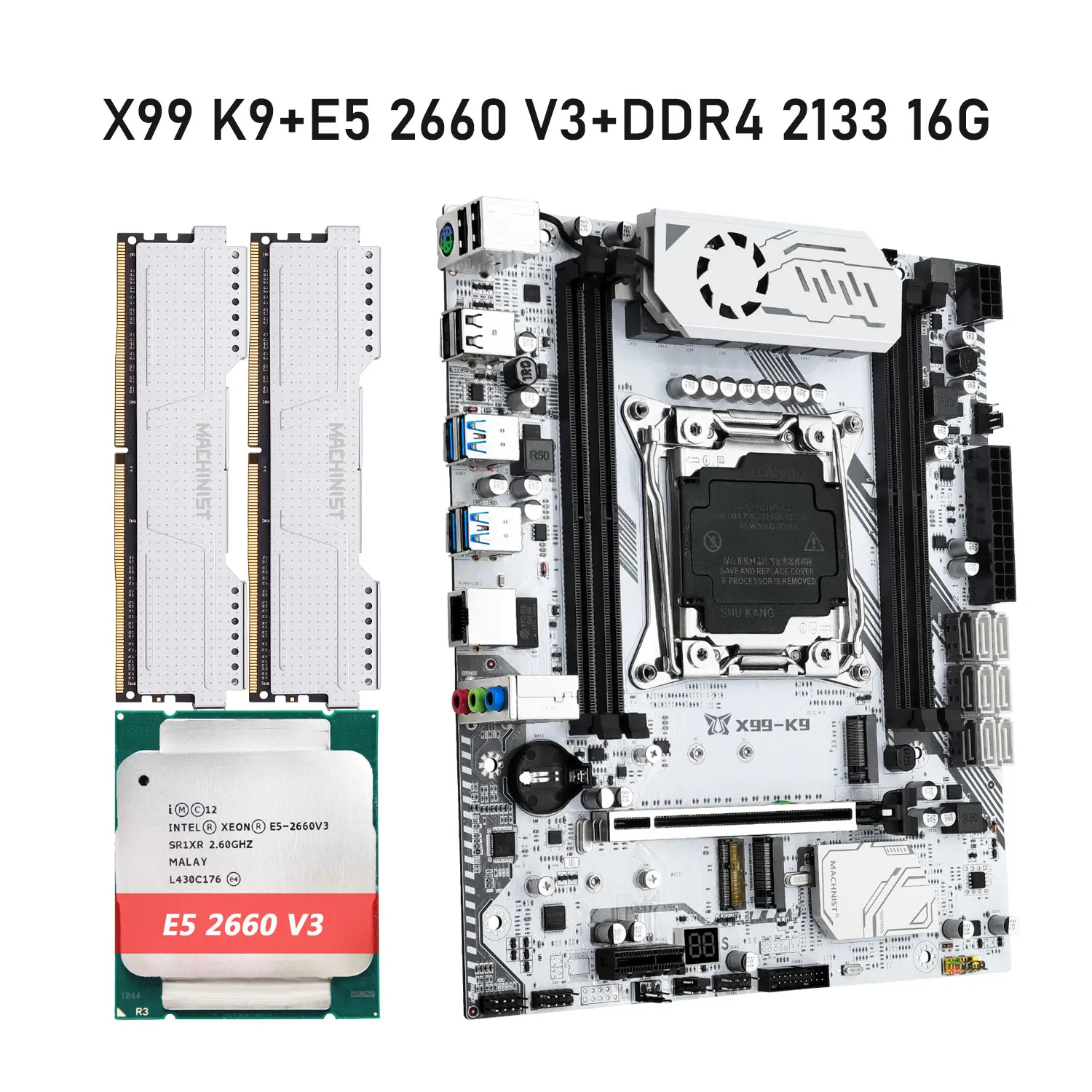 

MACHINIST X99 K9 Motherboard kit Set LGA 2011-3 Intel Xeon E5 2660 V3 CPU Processor And DDR4 2133Mhz 16GB RAM Memory M.2 NVME