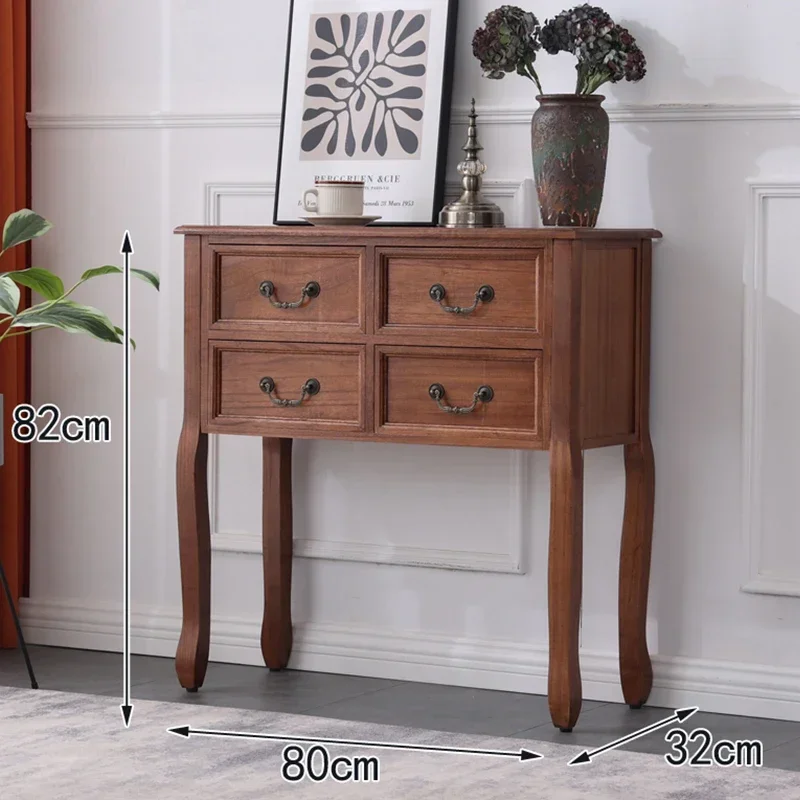 Entryway Cabinet Durable Solid Wood Furniture Vintage Sideboard Tea Table for Living Room