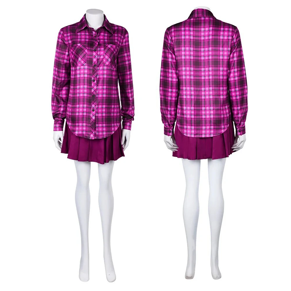 

Cady Cosplay Movie Mean Costume Women Girls Purple Plaid Shirt Skirt Uniform Outfits Halloween Carnival Party Fancy Show Suit