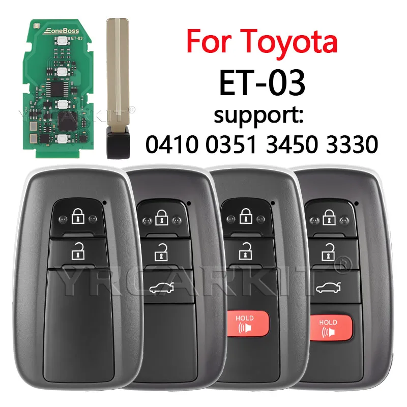 

Умный автомобильный ключ EoneBoss ET-03 0410 0351 3450 0010 2110 для Toyota Camry, CHR, Izoa, RAV4, Avalon, Corolla с чипами 4D, 8A, 4A, дистанционный ключ-брелок
