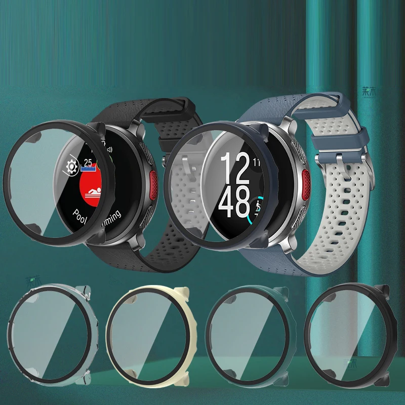 Hard Shell Glass Screen Protector Film Full Bumper Case For Polar Vantage V3/M3 Smart Watch Protective Frame Cover Accessories