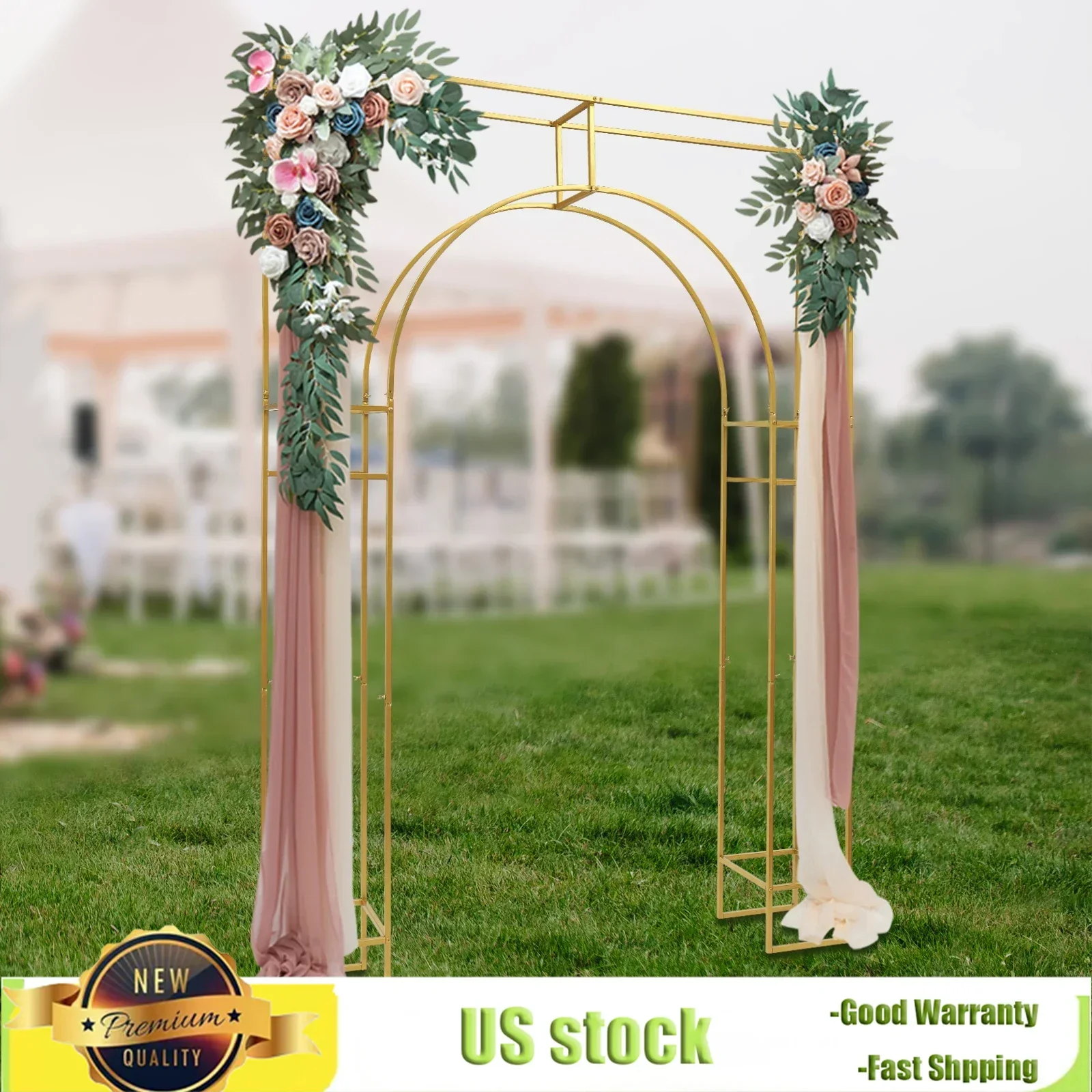 

Металлический кронштейн для арки воздушных шаров, реквизит для фона для фотосъемки 7,9 фута, двухрамная стойка для декора вечеринки своими руками, рамка для скалолазания в садовых растениях