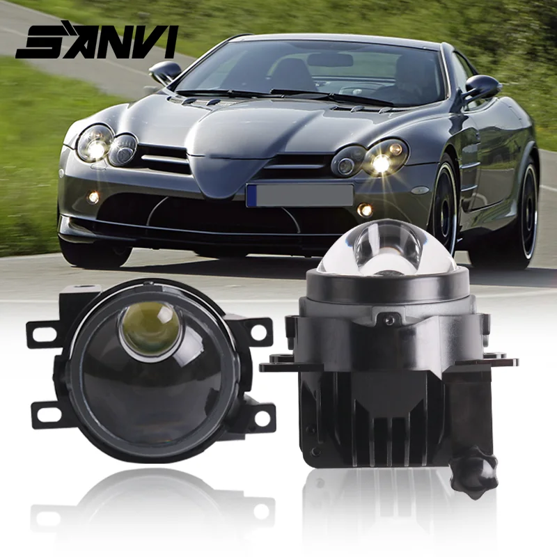 

SANVI 1 PIECE 3 Colors F09PRO Bi Led Fog Lights for 12v Honda Car Ford Focus MK2 MK3 Fiesta Renault Nissan Fog Light Assembly