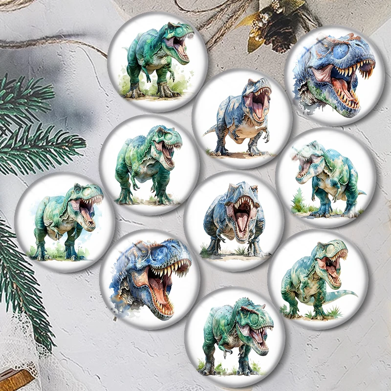 Dinosaur Illustration 12/18/20/25mm glass cabochon  bracelet pendant rings for jewelry demo earrings back Making findings
