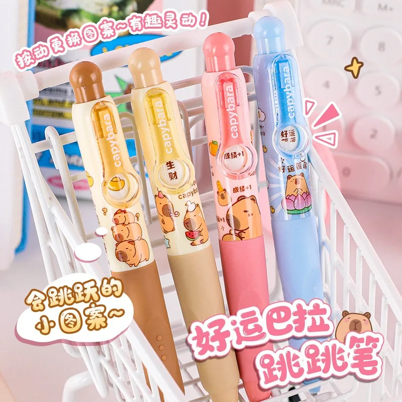 Kapibara Jumping Pocket Pen Student Position Fun CS Double Bead Brush Questions Quick Drying Press Neutral Gel Pen Set Gel Pens