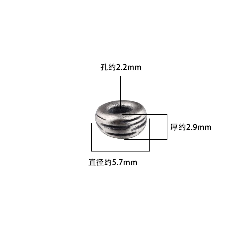 DIY S925 الفضة الاسترليني خمر ملفوف حفرة كبيرة مغلقة حلقة فاصل المنسوجة سوار قلادة باليد #6