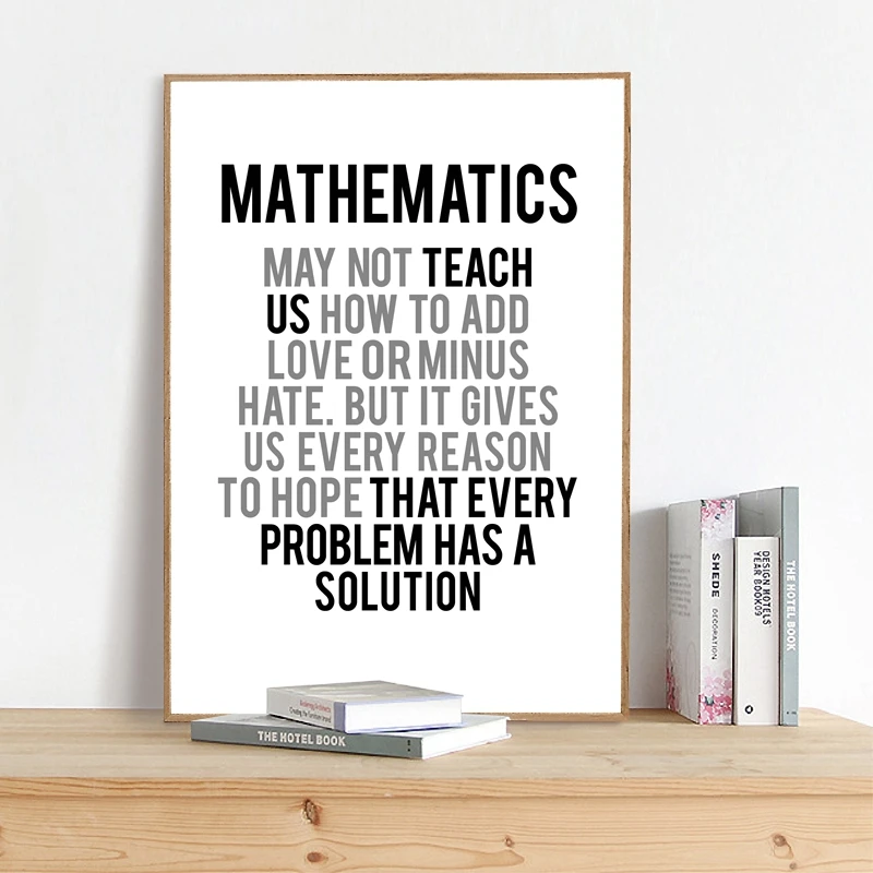 1pc frameless Canvas painting Mathematics May Not Teach Us How To Add Love Quotes Posters Prints Canvas Wall Art Picture Offi