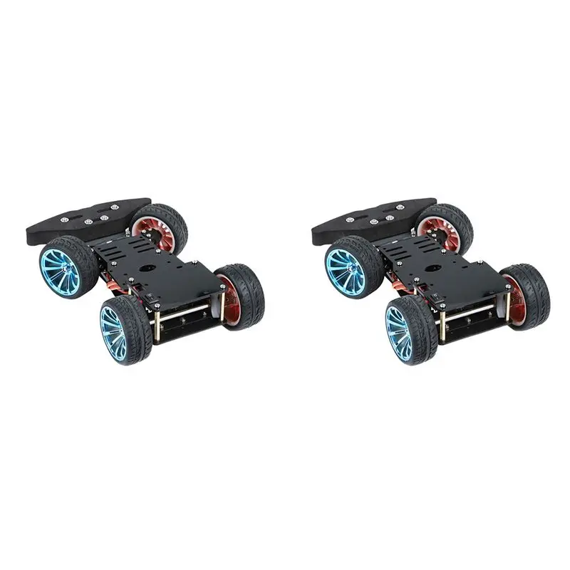 BEDW-2X 4 Wheel DIY Servo Robot Car 4WD Chassis Smart Car For Arduino Car Platform With Metal Servo Bearing Kit Gear Control
