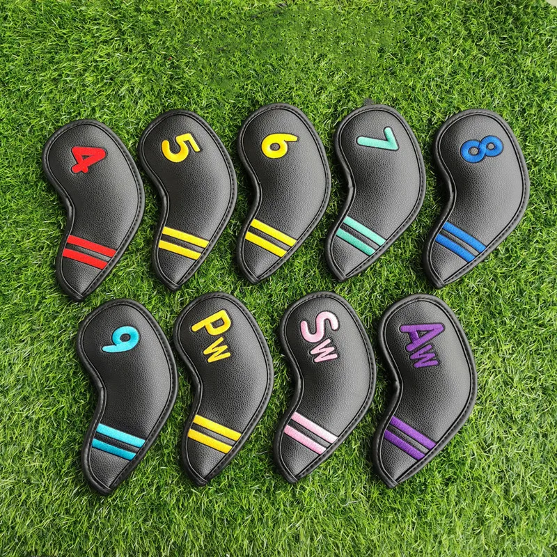 Color embroidery Gradients Number Golf Iron Head Covers Iron Headcovers Wedges Covers Fast delivery