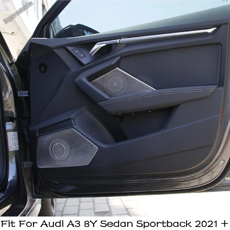 

Silver Stereo Accent Speaker Garnish Set A Pillar Column Tweeter Trim Interior Cover For Audi A3 8Y Sedan Sportback 2021 2022