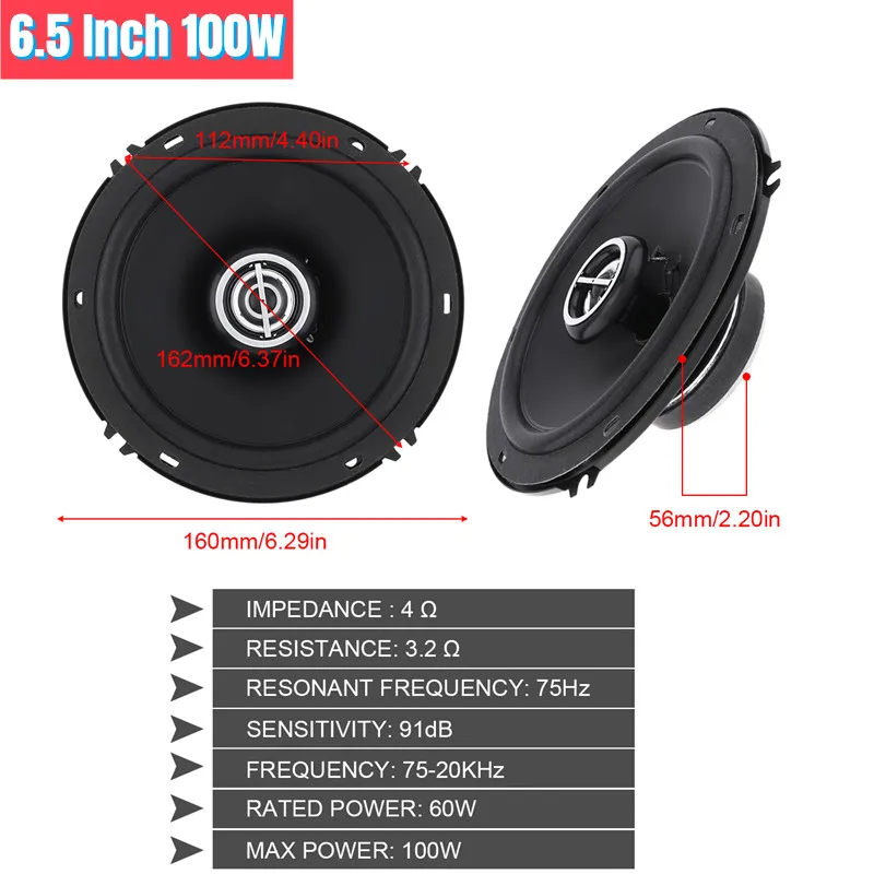 سماعات متحدة المحور للسيارات من قطعتين مقاس 4/5/6 بوصة 300 واط 400 واط ، استريو صوتي عالمي بمدى كامل ، تردد HiFi لمكبرات صوت السيارات
