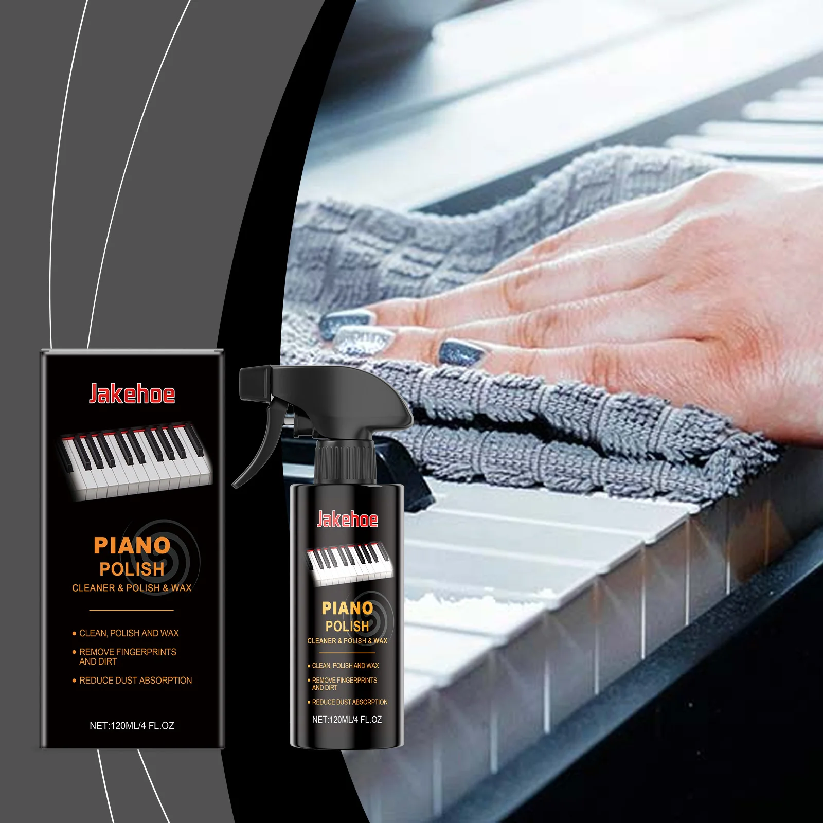 Piano Surfaces Spray - 250mlKey Cleaner, Dust Removal Keyboard Spray | Polishing Mist Piano Care Spray Gloss Finish Cleaner, Sur