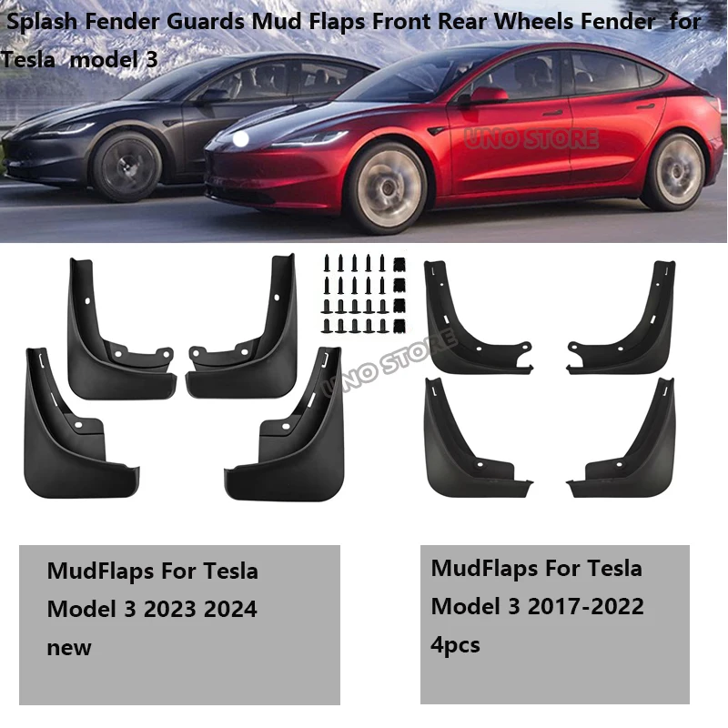 

Car Mudflaps For Tesla Model 3 2017 2018 2019 2020 20211 2022 2023 Front Rear Mud Flap Splash Guards Mudguards Fender Protector