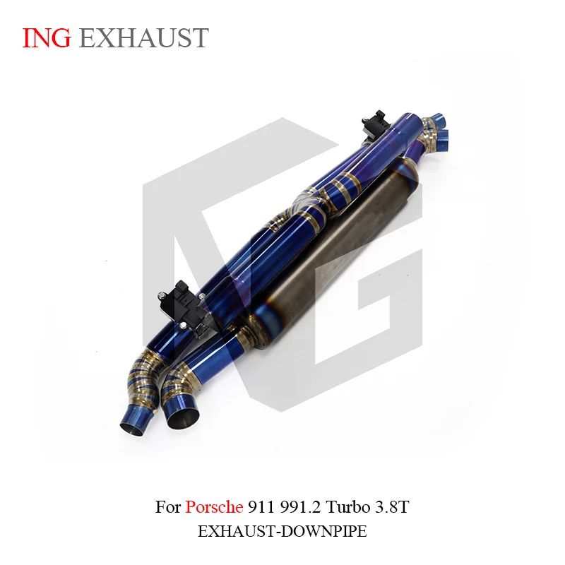 ING Exhaust Titanium alloy Catback for Porsche 911 991.2 Turbo 3.8T Electric Valve Auto Performance Muffler system