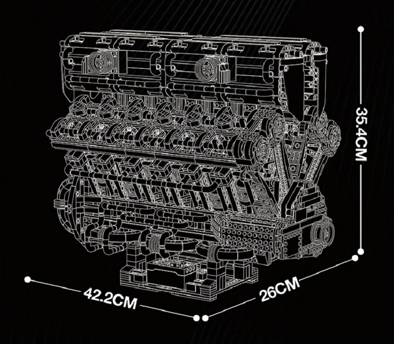 33017 4719 шт. MOC технические механические V12 двигатель строительные блоки сборка кирпичей модель DIY детские игрушки Рождественский подарочный набор
