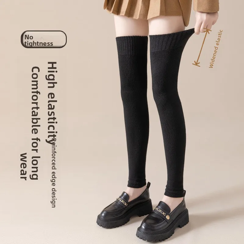 Thickened Long Tube Socks Women's Winter Warm Knee-high Anti-slip Cotton Windproof High Tube Socks over Knee Winter Essential