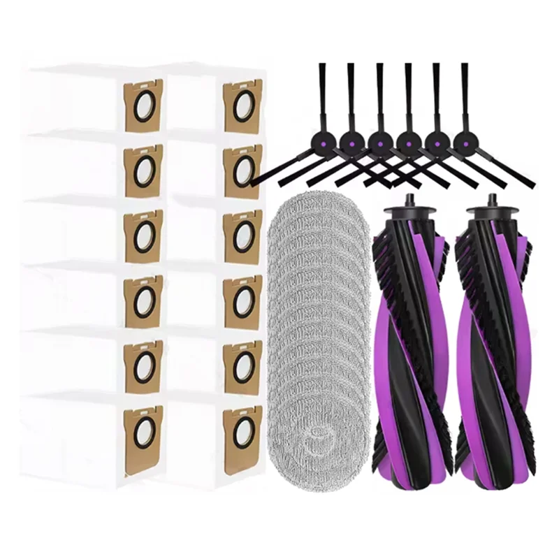 

【SHOP JOURNEY】32PCS Replacement Components For JONR P20 PRO Robot Vacuum Cleaner- Main Brush, Side Brush, Mop Cloth, Dust Bag Co