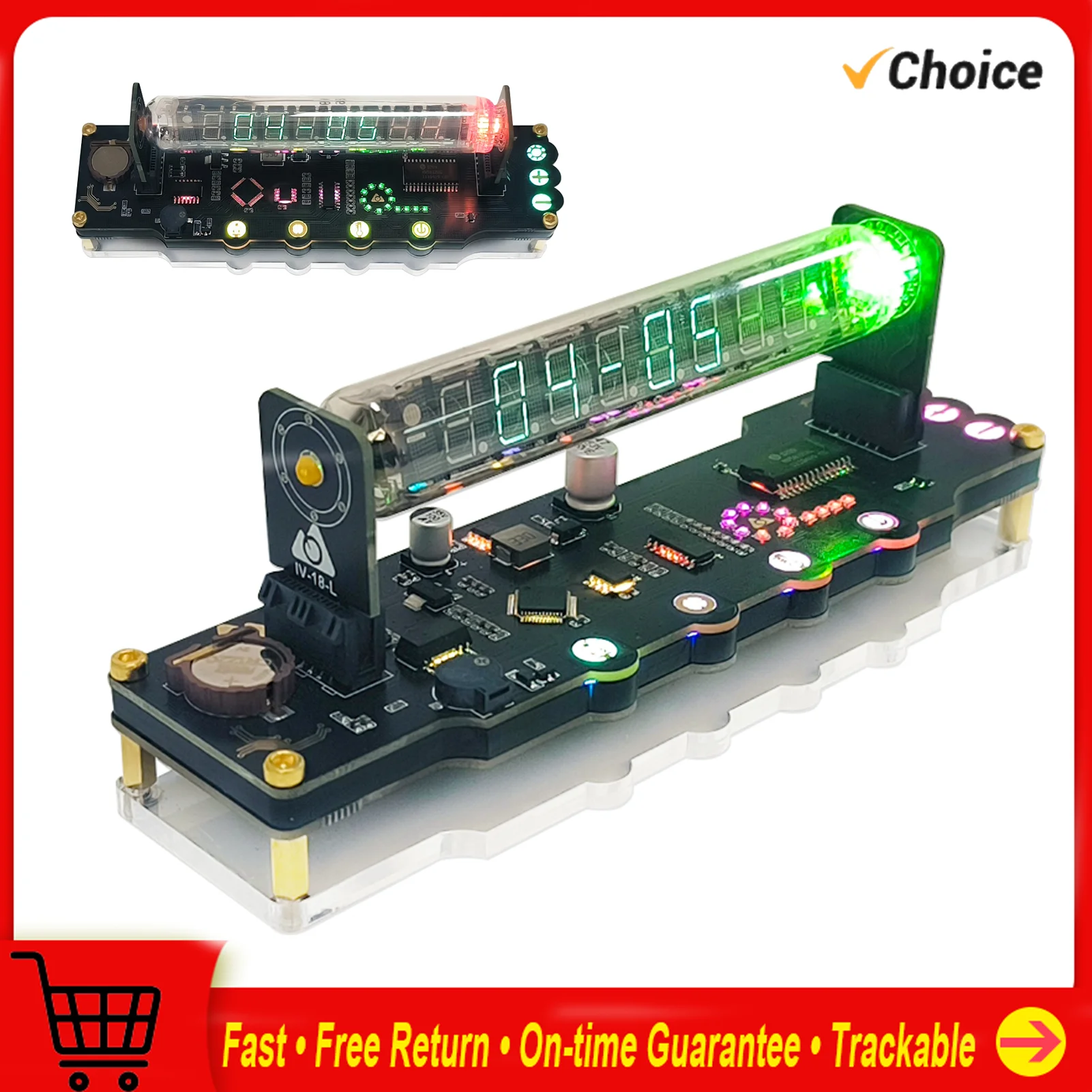 Kolor cyfrowy ekran Quasi Nixie Tube zegar biurkowy elektroniczny czas świecący tuba budzik nowatorski prezent urodzinowy