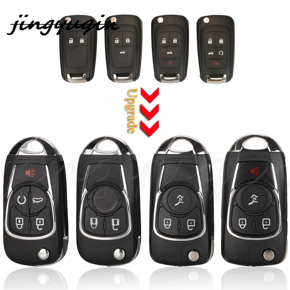 

jingyuqin 10X 2/3/4/5Buttons Modified Remote Car Key Shell For Chevrolet Cruze Buick Regal Encore Lacrosse Opel Astra J Zafira C