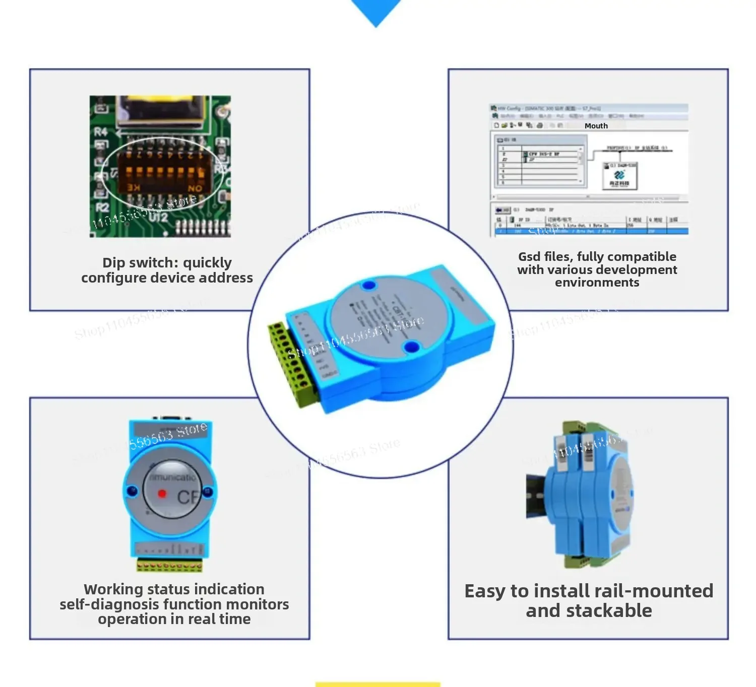 ​ ​ Profibus DP إلى Modbus RTU Gateway CBT 1001، محول بروتوكول RS485 للأتمتة الصناعية والاتصالات PLC ​ ​