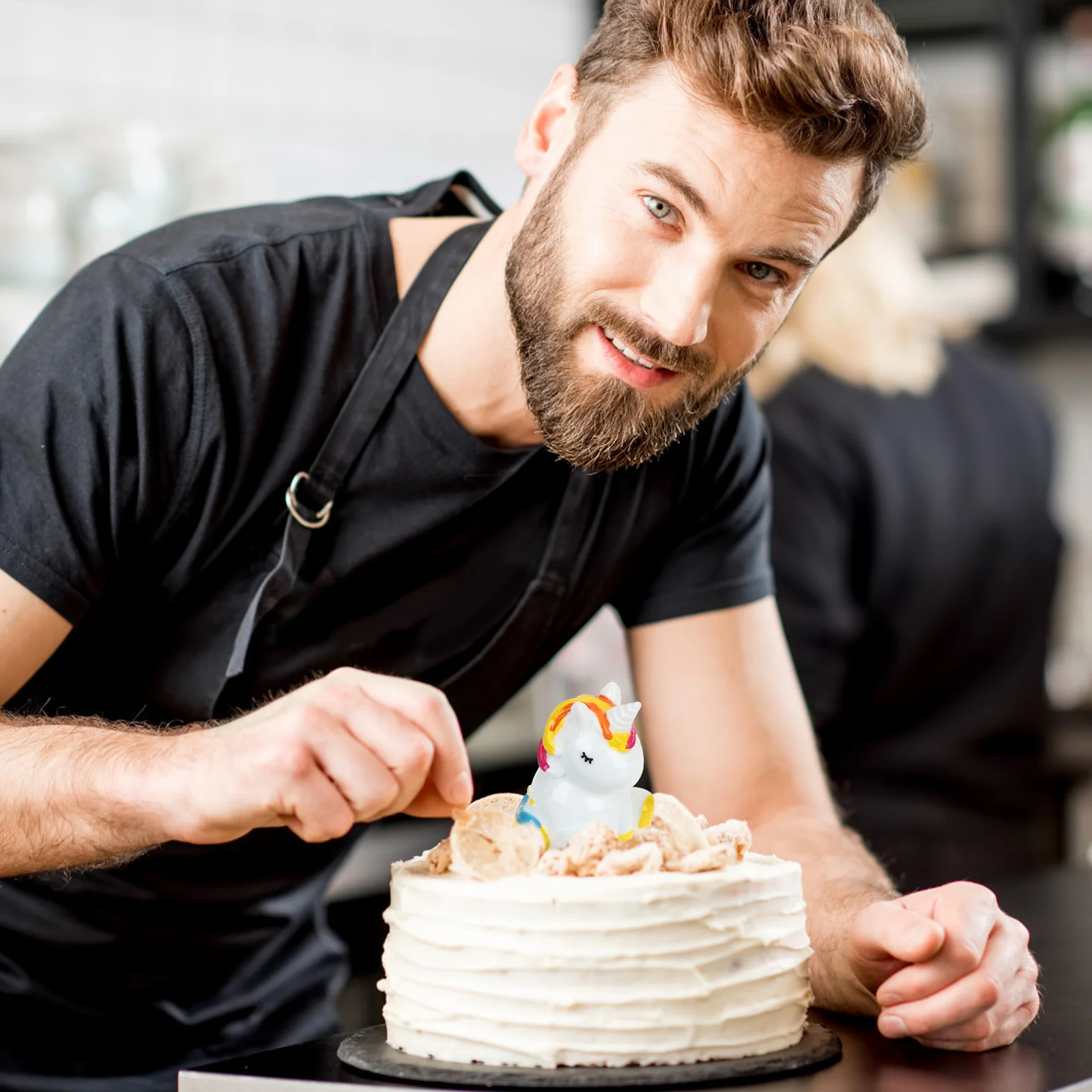 

2pcs Mini Bonsai Resin Craft Garden Decor Unicorn For Table Car Resin Unicorn Decor Dashboard Miniature Animals