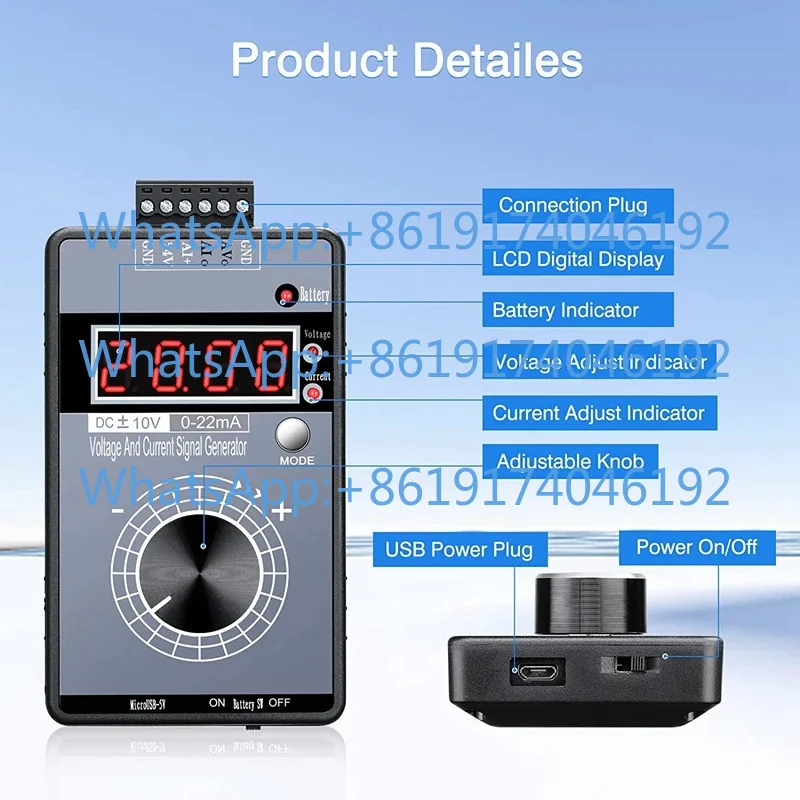 Current Signal Generator Analog Source Calibrator High Precision Handheld 0-10V5V Voltage 0-4-20 mA