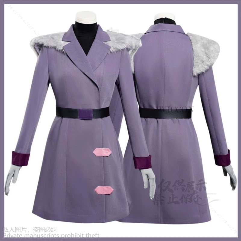 American Movies Owl Cos House Amity Blight Cos Costume Purple Long Sleeved Dress Coat Adult Woman Kawaii Carnival Christmas Suit