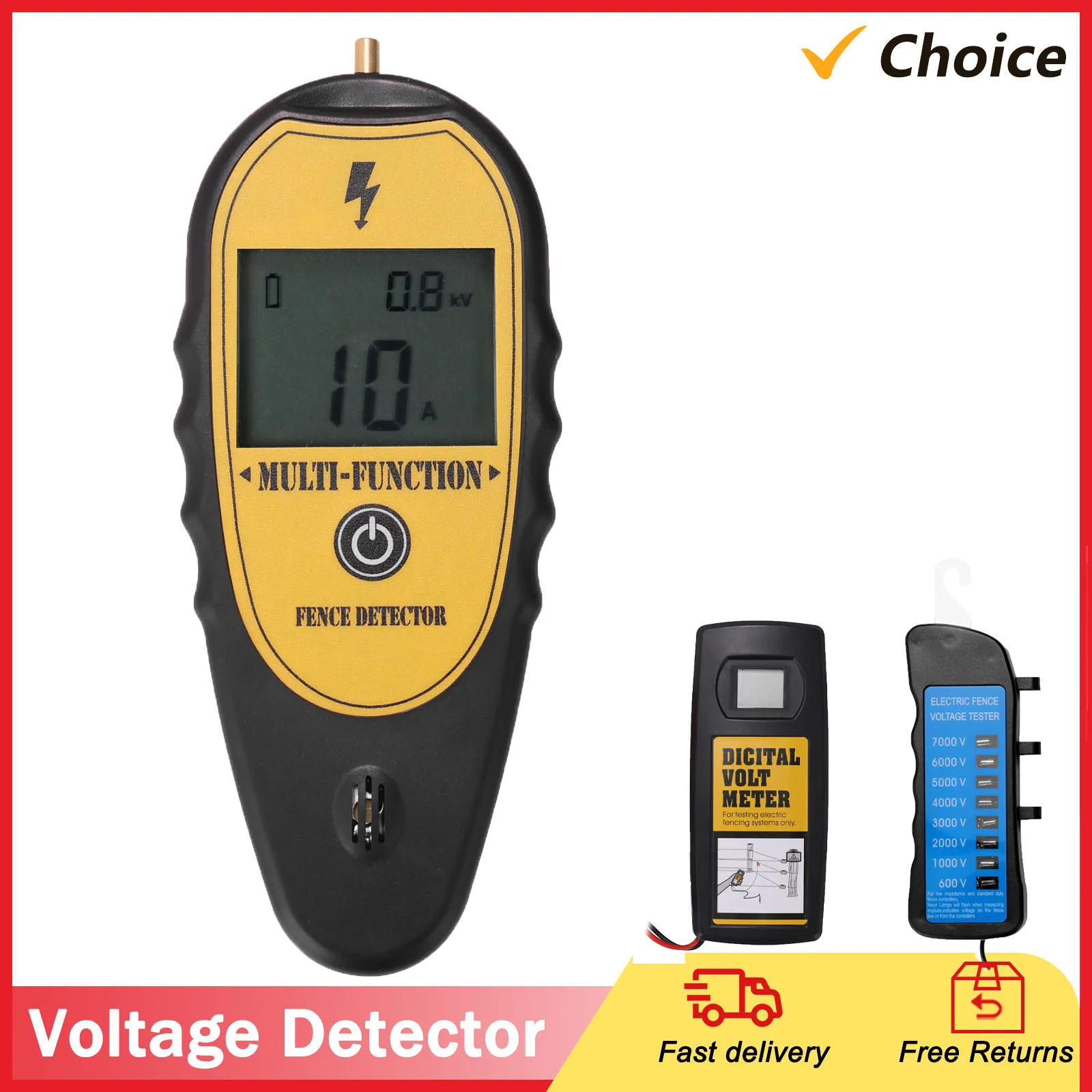 200-15000V Ranch Fence Digital LCD Display Voltege Current Current Direction Tester Farm Electronic Fence Fault Finder Voltmeter