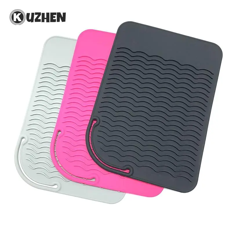 Multi-function Non-slip Flat Silicone Heat Resistant Mat For Curling Iron Hair Straightener Travel Hair Styling Tool