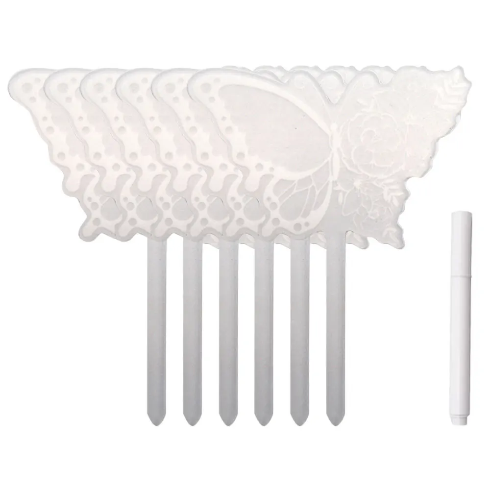 

6Pcs Acrylic Garden Plant Tags Writable Markers Durable Reusable Waterproof Plant Labels for Backyard Patio Nursery