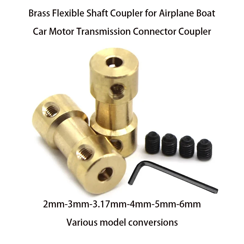 2/3/3.17/4/5/6mm N20 Motor Coupler Set - Brass Shaft Coupling Adapter for RC Cars, Boats, Drones - Precision Transmission Joint