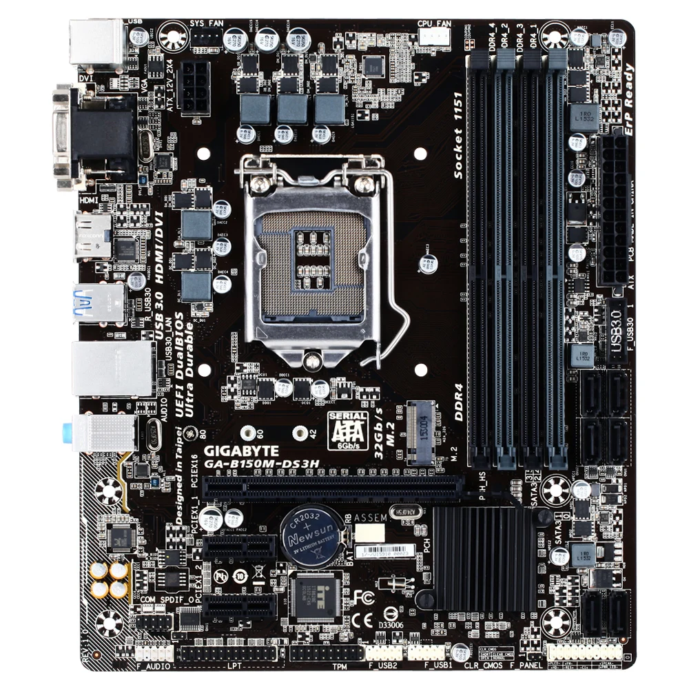 

Used Gigabyte B150M DS3H Desktop DDR4 Motherboard B150M B150 Socket LGA 1151 USB3.0 Motherboard