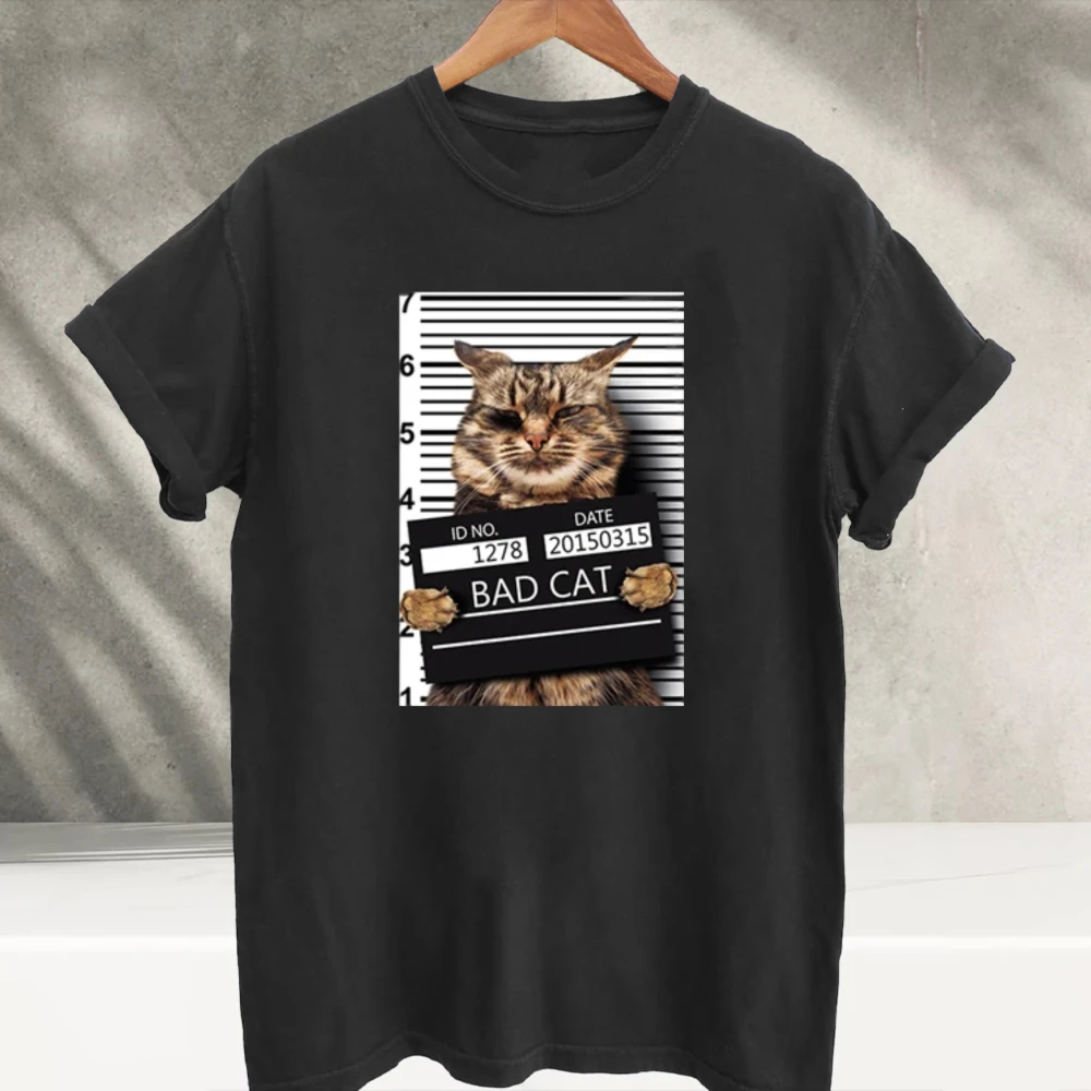 Funny Graphic T‑Shirt Men Women Bad Cat Mugshot Ew People Pug Life Heisenberg Vegetable Print Casual Streetwear Cotton Tee Tops
