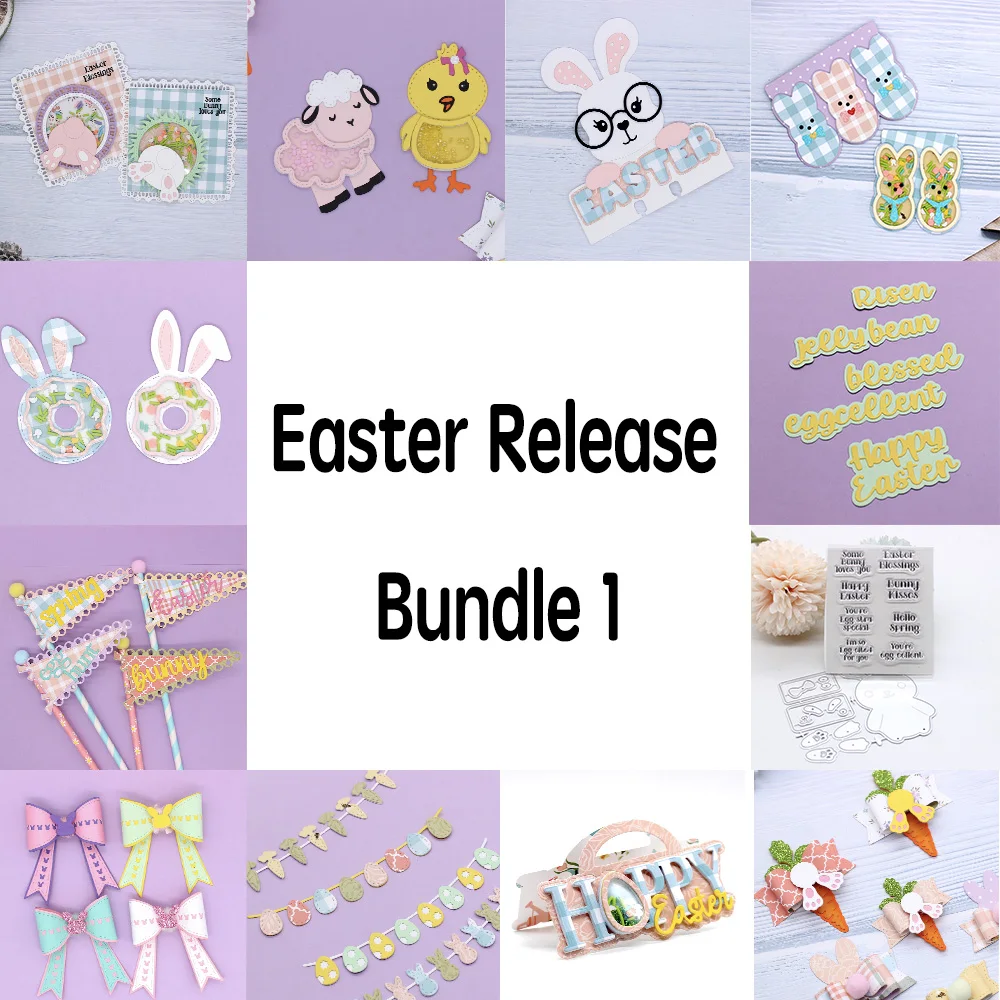 

KSCRAFT 2024 January New Release Bundle Metal Cutting Dies Stencils for DIY Scrapbooking Decorative Embossing DIY Paper Cards